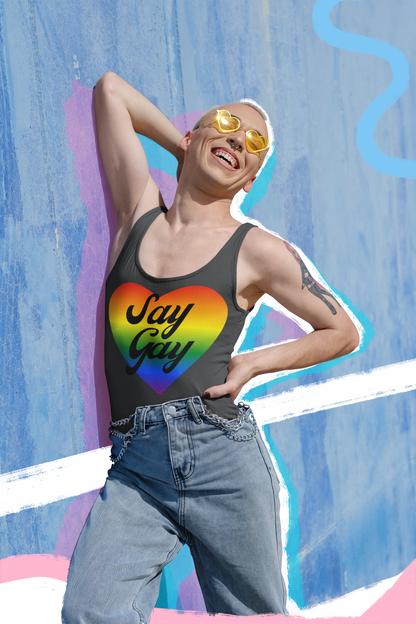 Say Gay Rainbow Heart | Tank Top